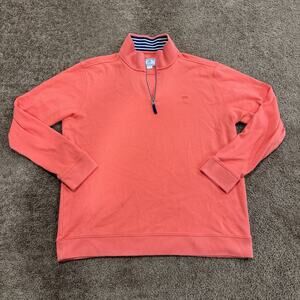 Southern Tide Sweater Mens XL Pink Quarter Zip Pullover Mock